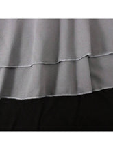 Young Girl 2pcs Set Muslim Long Sleeve Color Block Ruffle Hem Dress + Headscarf